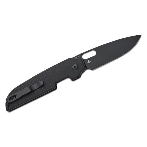 Kizer Varatas Folding Knife - 3.24" Nitro-V Black Blade Milled G10 Black Handle