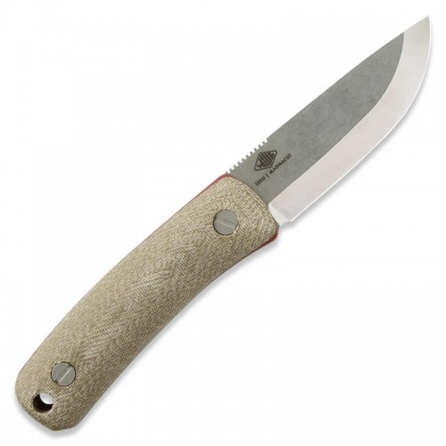 Knafs Knives LULU Fixed Blade Knife - 2.95" CPM MagnaCut Stonewashed Blade Green Micarta Handle