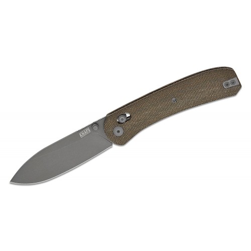 Knafs Knives Lander 2 Clutch Lock Folding Knife - 3.25" S35VN DP Blade Green Canvas Micarta Handle