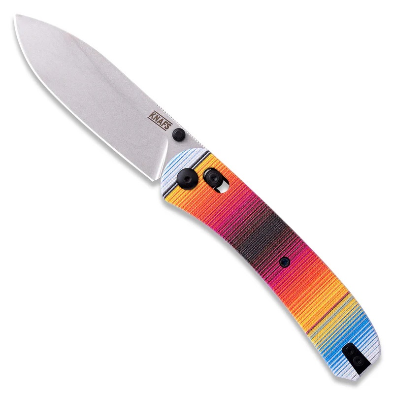 Knafs Knives Lander 2 Clutch Lock Folding Knife - 3.25" S35VN CP Blade Mexican Blanket G10 Handle