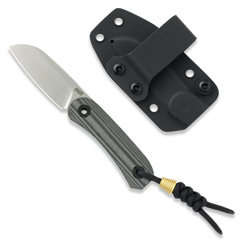 Knafs Knives Lander 4 Fixed Blade Knife Black Sheep - 2.6" S35VN Sheepsfoot Blade Black Micarta Handle