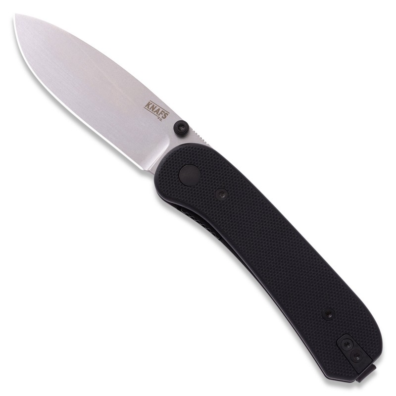 Knafs Knives Lander 1 Folding Knife - 2.75" D2 Stonewash DP Blade Black G10 Handle