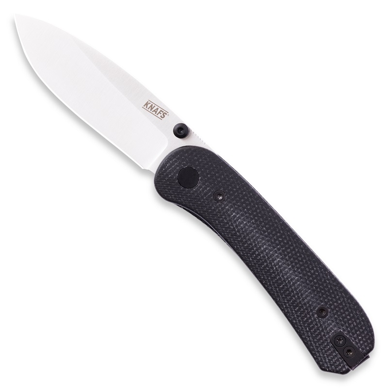Knafs Knives Lander 1 Folding Knife - 2.75" Stainless Steel Blade Contoured Black Micarta Handle