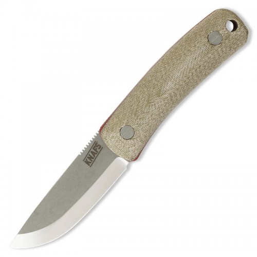 Knafs Knives LULU Fixed Blade Knife - 2.95" CPM MagnaCut Stonewashed Blade Green Micarta Handle
