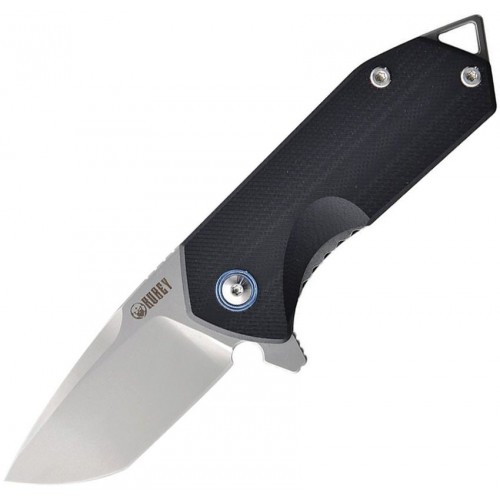 Kubey Campe Nest Folding Knife - 2.36" D2 Bead Blast Tanto Blade Black G10 Handle