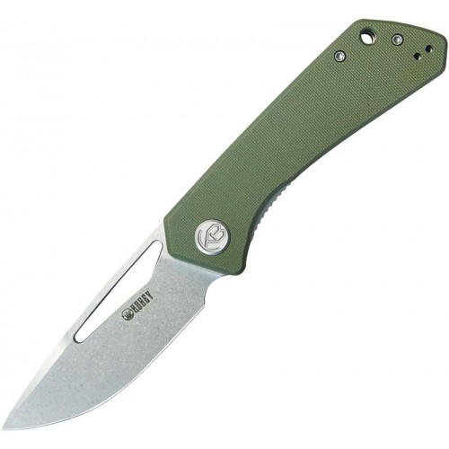 Kubey Thalia Pocket Knife 3.27" 14C28N Steel Drop Point Blade OD Green G10 Handle