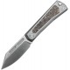 Kunwu Geezer Slipjoint Folding Knife - 3.22" Elmax CP Blade Gray Titanium Handle with Copper Foil Carbon Fiber Inlays