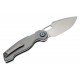 Kunwu Gringo Verta Lock Folding Knife - 3.6" Elmax Stainless Steel Blade Orange Peel Titanium Handle