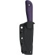 Kunwu Stiffy P Fixed Blade Knife - 3" Vanadis 8 Black DLC Blade Purple G10 Handle Kydex Sheath