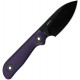Kunwu Stiffy P Fixed Blade Knife - 3" Vanadis 8 Black DLC Blade Purple G10 Handle Kydex Sheath