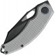 Kunwu Padre Folding Knife - 3.34" Vanax Dark CP Blade Gray Diamond Textured Titanium Handle