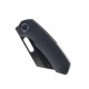 Kunwu Primo Framelock Folding Knife - 3.25" Black Vancron Steel Cleaver Blade Raindrop Titanium Handle