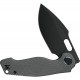 Kunwu Gringo Folding Knife - 3.63" S390 Black DLC Coated Stainless Steel Blade Honeydew Titanium Handle