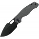 Kunwu Gringo Folding Knife - 3.63" S390 Black DLC Coated Stainless Steel Blade Honeydew Titanium Handle