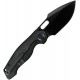 Kunwu Gringo Folding Knife - 3.63" S390 Black DLC Coated Blade Black Honeydew Titanium Handle