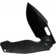 Kunwu Gringo Folding Knife - 3.63" S390 Black DLC Coated Blade Black Honeydew Titanium Handle