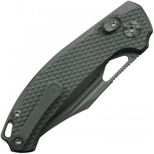 Kunwu DJANGO Crossbar Lock Folding Knife - 3.25" Elmax Blade Diamond Texture Titanium Handle