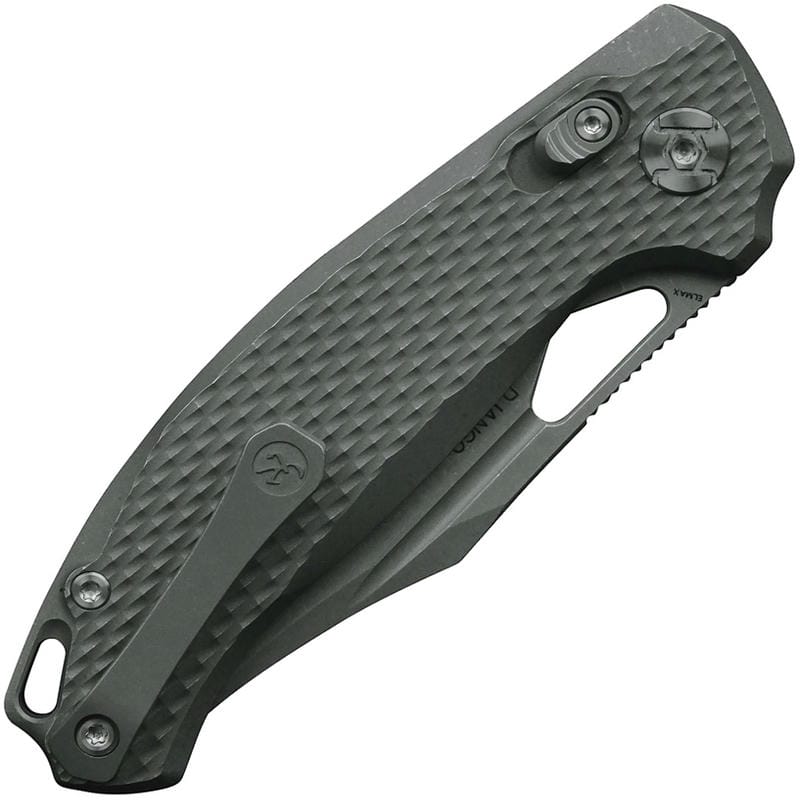 Kunwu DJANGO Crossbar Lock Folding Knife - 3.25" Elmax Blade Diamond Texture Titanium Handle
