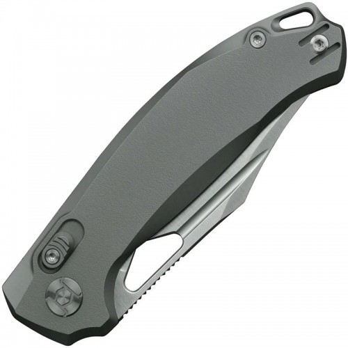 Kunwu DJANGO Crossbar Lock Folding Knife - 3.25" Elmax Blade Orange Peel Titanium Handle