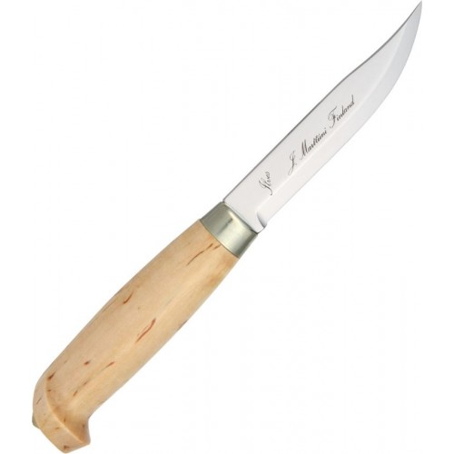 Marttiini Lynx 131 - 4.25" Fixed Stainless Steel Blade Curly Birch Handle