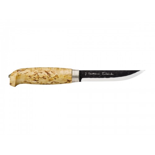Marttiini Lynx Forged Wood Carving Knife - 4.33" Fixed Carbon Steel Blade Curly Birch Handle