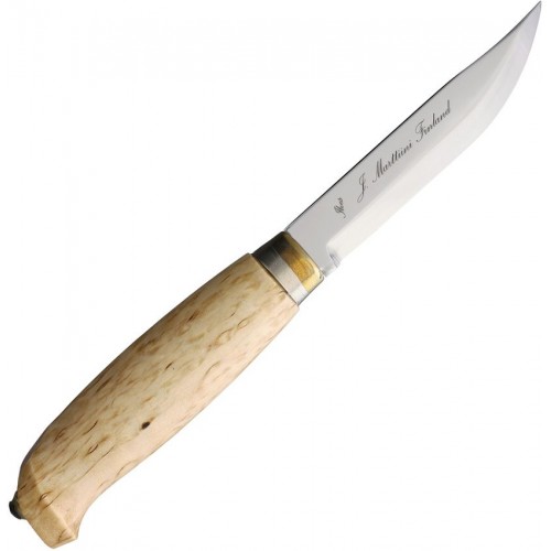 Marttiini Lynx 132 - 4.25" Fixed Stainless Steel Blade Curly Birch Handle