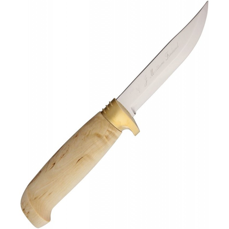 Marttiini Golden Lynx Knife - 4.1" Fixed Stainless Steel Blade Curly Birch Handle