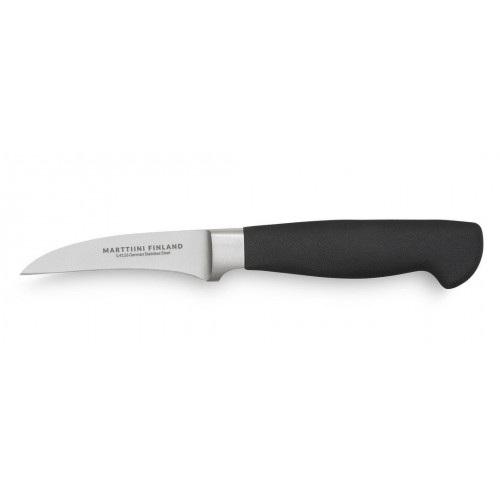 Marttiini Kide Paring Knife - 3.14" Stainless Steel Blade Black Rubber Handle