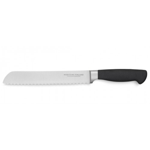 Marttiini Kide Bread Knife - 8.26" Stainless Steel Blade Black Rubber Handle