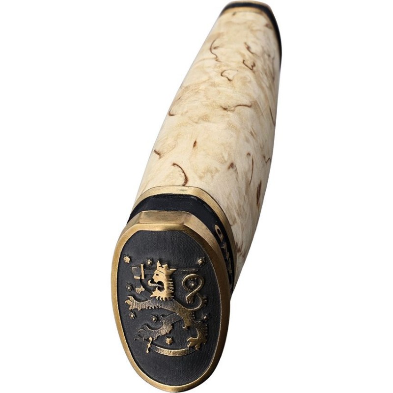 Marttiini Suomi-Finland Knife - 4.25" Fixed Stainless Steel Blade Curly Birch Handle