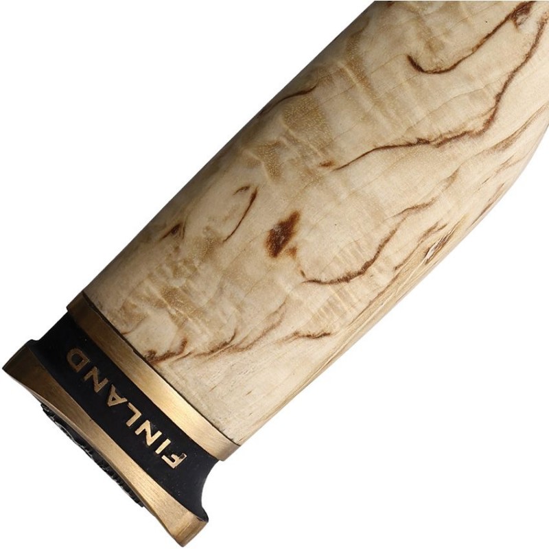 Marttiini Suomi-Finland Knife - 4.25" Fixed Stainless Steel Blade Curly Birch Handle