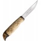 Marttiini Wood Grouse Knife - 4.25" Fixed Stainless Steel Blade Curly Birch Handle