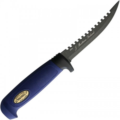 Marttiini Fishing Knife - 4.5" Martef Coated Blade with Serrated Back Edge