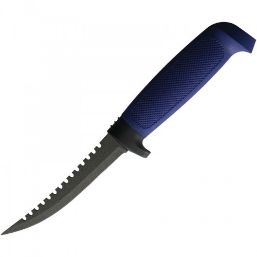 Marttiini Fishing Knife - 4.5" Martef Coated Blade with Serrated Back Edge