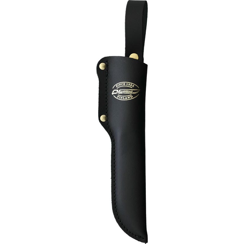 Marttiini Black Timberjack - 3.74" Carbon Blade Rubber Handle Leather Sheath