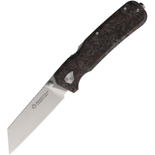 Maserin 631 Pulse Folding Knife - 3.15" MagnaCut Tanto Blade Black and Orange Fat Carbon Handle