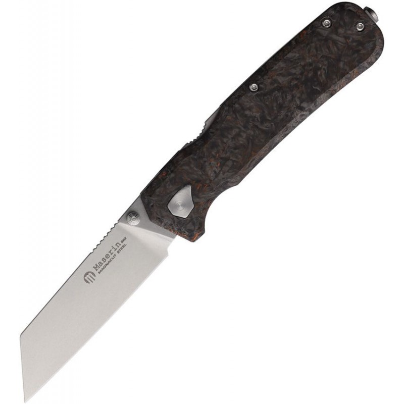 Maserin 631 Pulse Folding Knife - 3.15" MagnaCut Tanto Blade Black and Orange Fat Carbon Handle