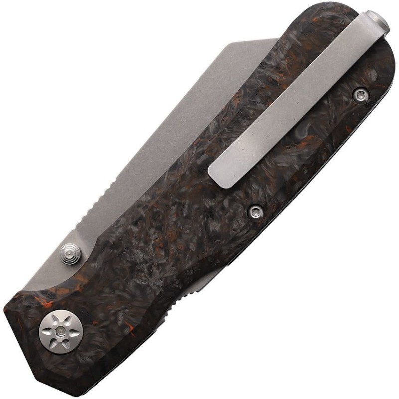 Maserin 631 Pulse Folding Knife - 3.15" MagnaCut Tanto Blade Black and Orange Fat Carbon Handle