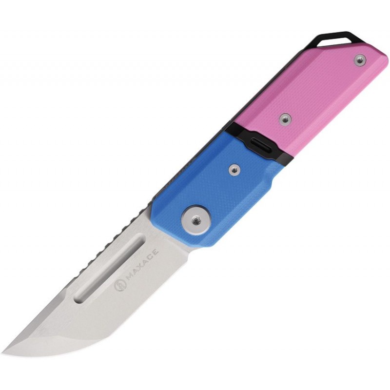Maxace Capsule 2 Folding Knife - 2.67" Blade Blue and Pink G10 and PEI Handle
