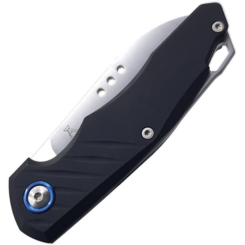 MKM Knives Root UK EDC Folding Knife - 2.8" M390 Satin Sheepsfoot Blade Black Handle