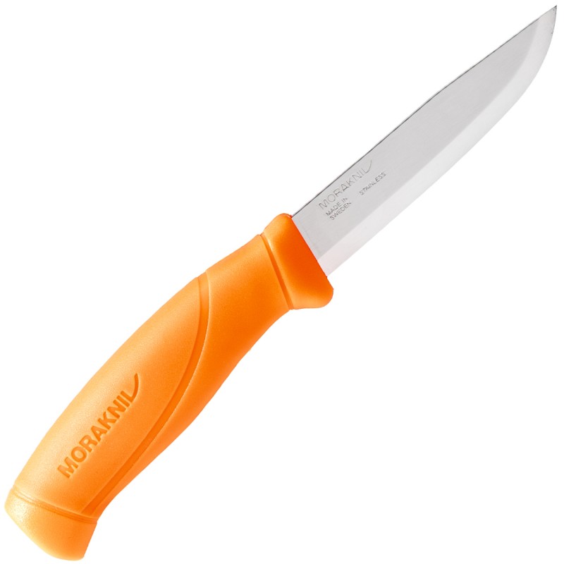 Morakniv Companion FxF Limited Edition HI-VIS Knife - 4" Stainless Steel Blade Orange Handle and Sheath