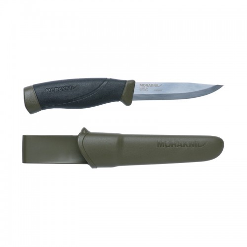 Morakniv Military Green Heavy Duty Companion Knife - 3.93" Carbon Steel Blade Green Handle