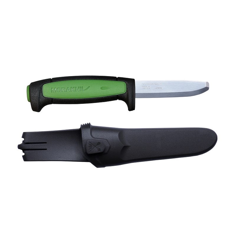 Morakniv Safe Pro Fixed Blade Knife - 3.2" Carbon Steel Blunt Tip Blade Green Handle