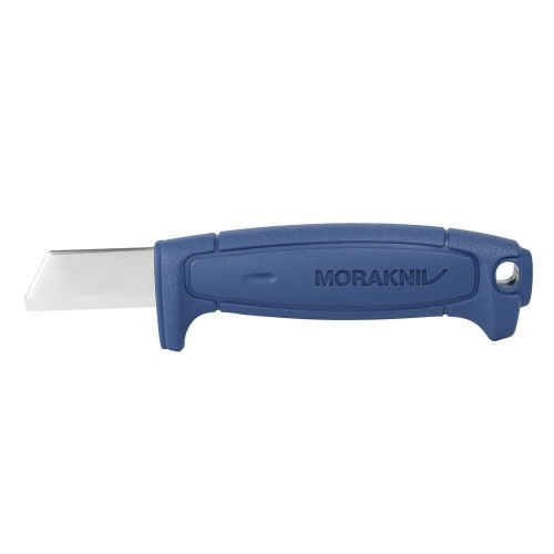 Morakniv Duty Service Food Grade Fixed Blade Knife - 1.57" Straight Utility Round Ended Stainless Steel Blade Blue Handle