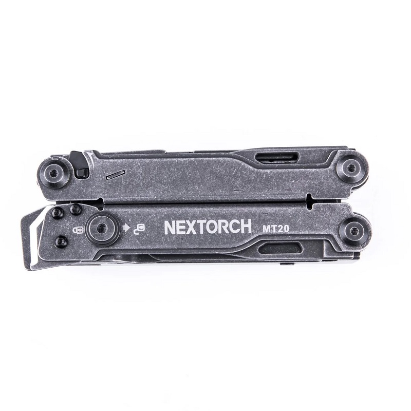 NexTorch Pioneer MT20 MultiTool Stone Grey - 15 Tools New Version Inc Glass Breaker