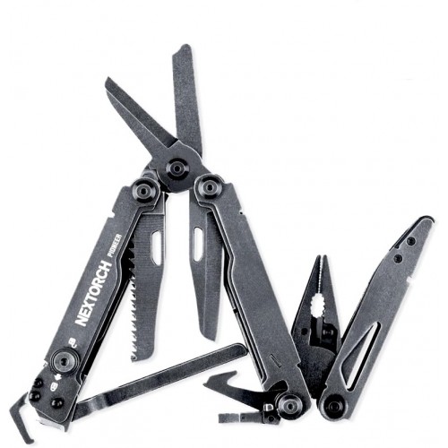 NexTorch Pioneer MT20 MultiTool Stone Grey - 15 Tools New Version Inc Glass Breaker