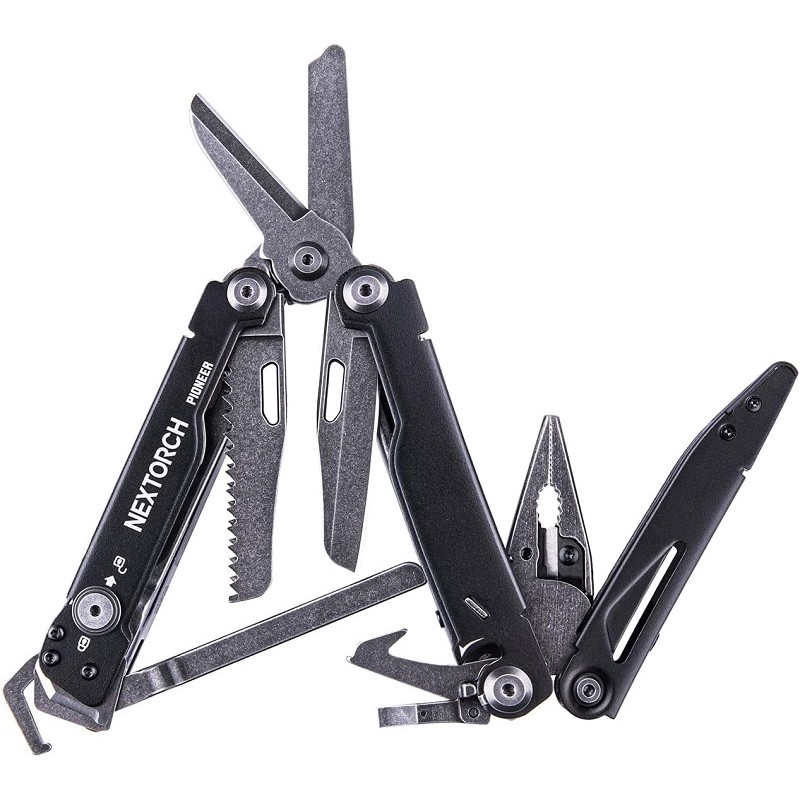 NexTorch Pioneer MT20 MultiTool Obsidian Black - 15 Tools Inc Glass Breaker