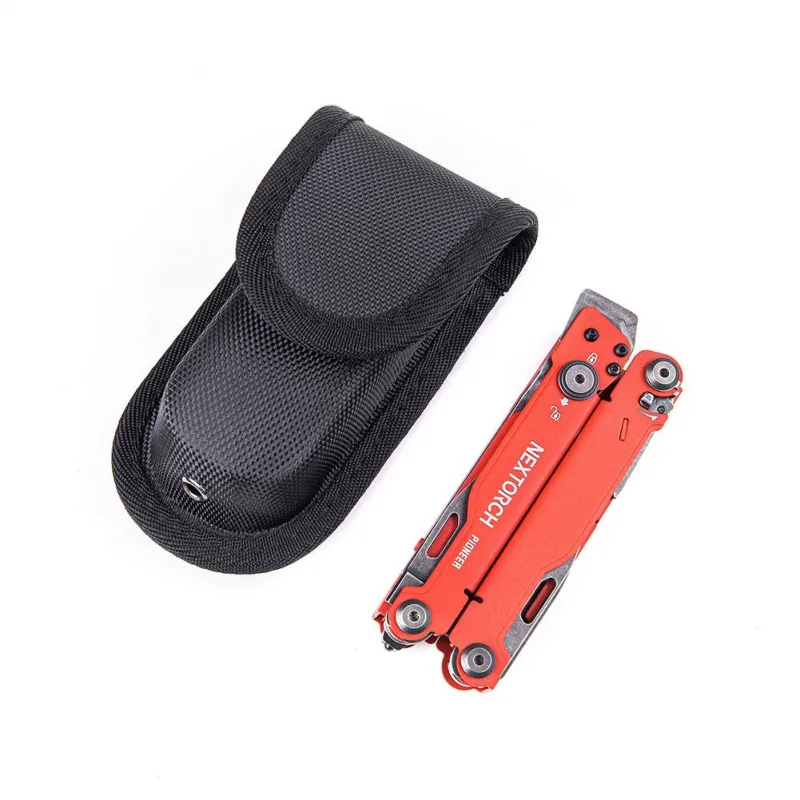 NexTorch Pioneer MT20 MultiTool Red - 15 Tools New Version with Glass Breaker