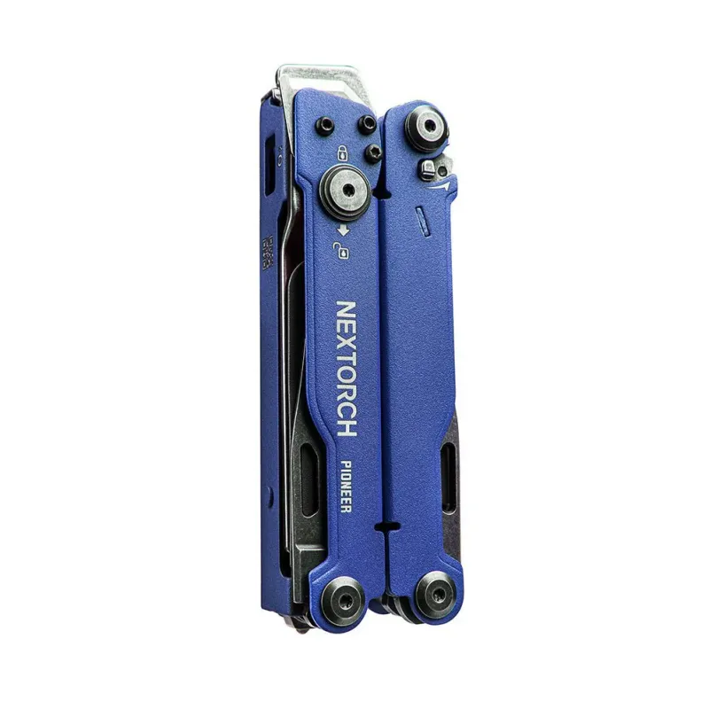 NexTorch Pioneer MT20 MultiTool Blue - 15 Tools New Version with Glass Breaker