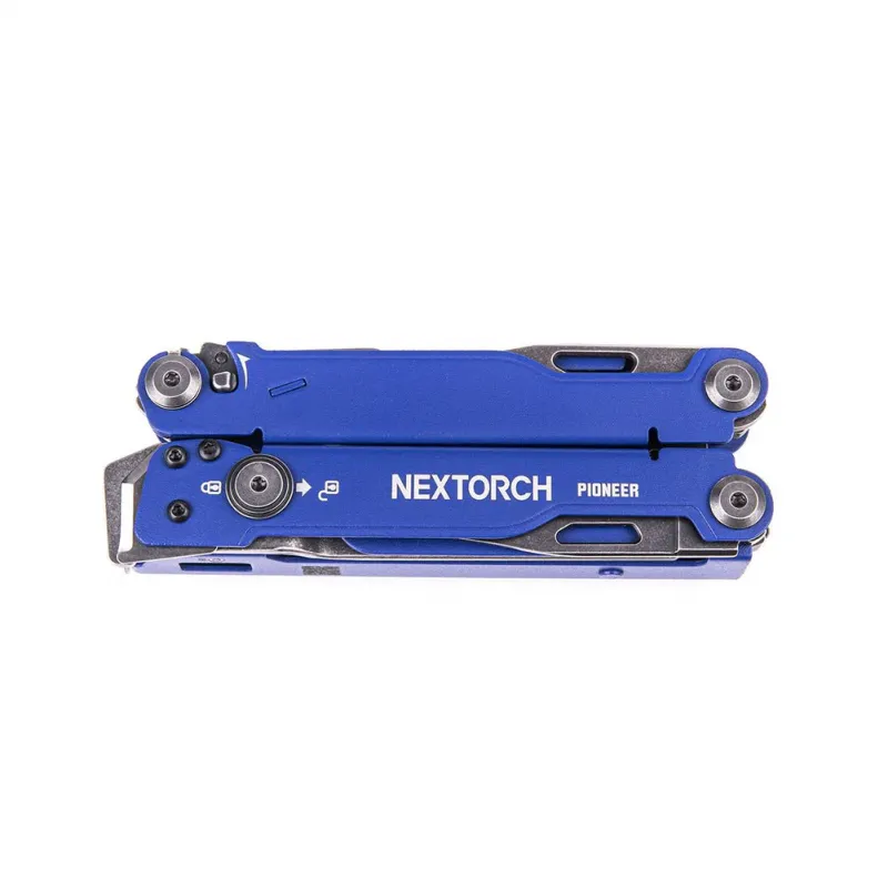 NexTorch Pioneer MT20 MultiTool Blue - 15 Tools New Version with Glass Breaker